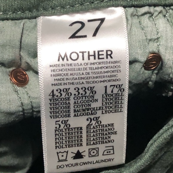 Mother Looker Ankle Fray Jeans Women's 27 Just For Kicks in Emerald Wash - Picture 3 of 8